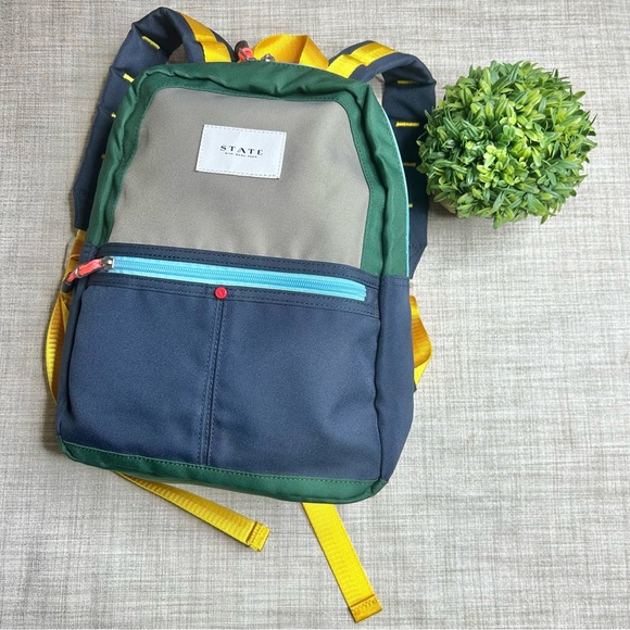 STATE Kane Mini backpack and mini Rodgers snack/ lunch pack bundle, blue/ green - Picture 2 of 10